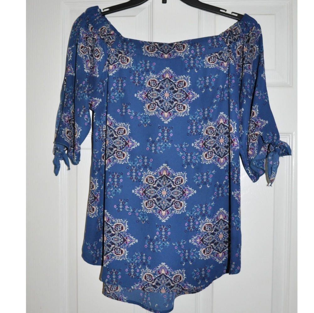 Blue Off the Shoulder Top